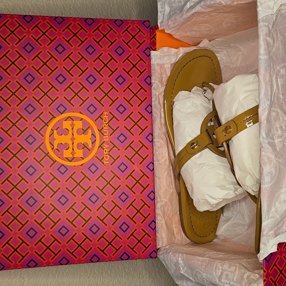 Tory Burch Miller Walnut Brown Sandals In A 7 M - Picture 10 of 12